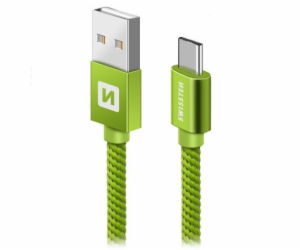 Swissten Datový Kabel Textile Usb / Usb-C 2,0 M Zelený