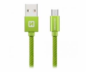 Swissten Datový Kabel Textile Usb / Micro Usb 1,2 M Zelený