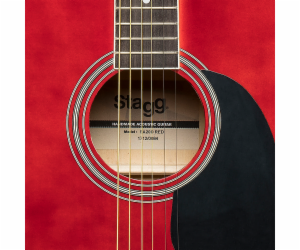 Stagg SA20D RED, akustická kytara typu Dreadnought