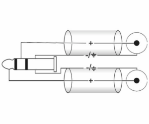 Kabel SKCW-5 Jack 3,5 stereo rohový - 2x RCA, 0,5m