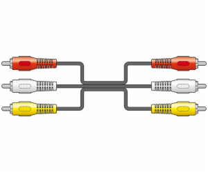 AV:link kabel 3x RCA samec - 3x RCA samec, 3m