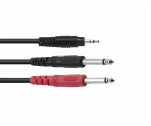 Kabel 3,5 Jack / 2x Jack ECO, délka 1,5m, černý