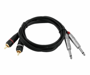 OMNITRONIC Adaptační kabel 2xJack/2xRCA 6m bk