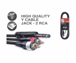 Stagg SYC2/PS2CM E, kabel 1x stereo JACK/2x RCA, 2m