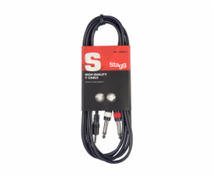 Stagg SYC2/MPS2P E, kabel mini stereo JACK/2x JACK, 2m