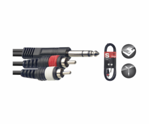 Stagg SYC3/PS2CM E, propojovací kabel 2x RCA - Jack 6,3 m...