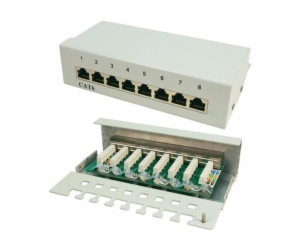 LogiLink Patchpanel CAT6, 8portový, stíněný, šedý (NP0016A)