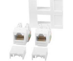 LANBERG 2xRJ45 45x45 socket + keystone 2xcat. 6 UTP white