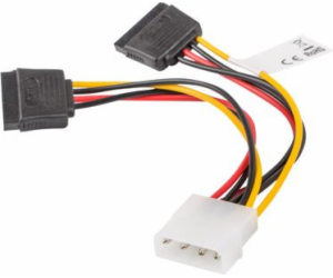 Lanberg Molex (M) na 2x SATA (F) kabel 15cm CA-HDSA-11CU-...