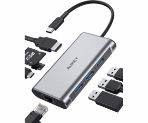 Aukey CB-C91 USB-C 8-v-1 stanice/replikátor 