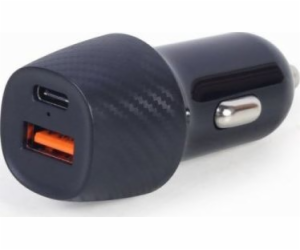 Gembird nabíječka FAST CAR CHARGER 2X USB, TYP-C PD, 18W,...