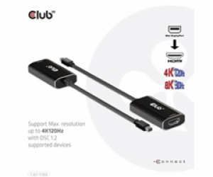 Club3D aktivní adaptér mini DisplayPort 1.4 na HDMI 4K120...