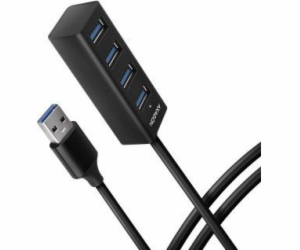 AXAGON HUE-M1AL, 4x USB 3.2 Gen 1 MINI hub, kovový, kabel...