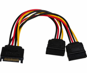 Akyga SATA 15-pin - SATA 15-pin x2, 0,15 m, vícebarevný (...