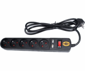 Power strip with surge protector ORVALDI ORV-5 3M USB