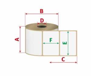 Etikety 102mm x 50mm, termo, D40/750ks, perforace