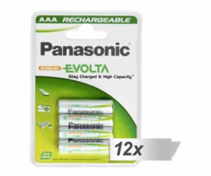 12x4 Panasonic EVOLTA AAA 750 mAh baterie