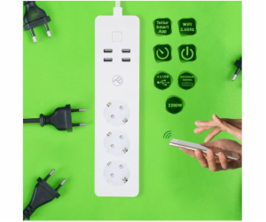 Tellur WiFi Power Strip, 3 Outlets, 4*USB 4A, 2200W, 10A,...