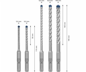 Bosch EXPERT SDS plus-7X 2608900197 sada vrtáků 5dílná