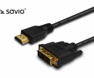 Savio CL-139 adaptér k video kabelům 1,8 m DVI-A HDMI Typ...