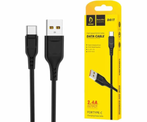 Denmen USB-A – USB-C kabel USB 1 m černý (29349)