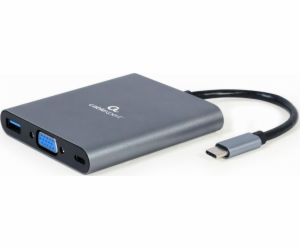 Gembird USB-C 6v1 multiport USB 3.1 + HDMI + VGA + PD + č...