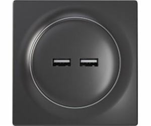 Fibaro FGWU-021-8 zásuvka 2x USB Černá