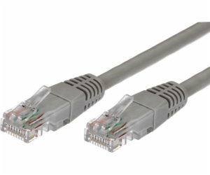 Cat.5e RJ45 UTP měděný patch cord kabel, 5 m, šedý