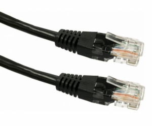 Cat.5e RJ45 UTP měděný patch cord kabel, 7,5m. Černá