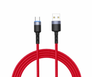 Tellur Data cable USB to Type-C with LED Light, 3A, 1.2m red