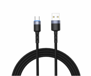 Tellur Data cable, USB to Type-C, LED Light, Nylon, 2m black