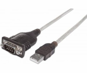 Manhattan USB-A - RS-232 USB kabel 0,45 m průhledný (205153)