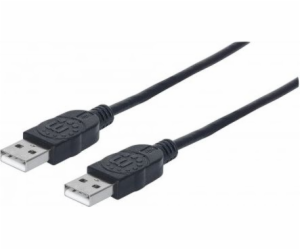 Manhattan USB kabel USB-A – USB-A 1 m černý (353892)