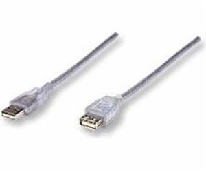 Manhattan USB-A – USB-A kabel USB 3 m stříbrný (340496)