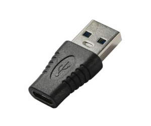 PremiumCord USB redukce USB 3.0 A - USB-C  (M/F), černá