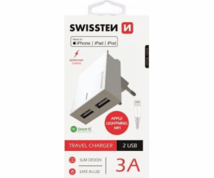 Swissten Síťový Adaptér Smart Ic 2X Usb 3A Power + Datový...