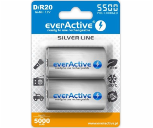 Rechargeable batteries D/R20 Ni-MH everActive 5500mAh Sil...