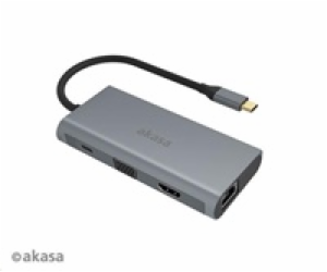 AKASA adaptér USB Type-C 9-in-1 Dock (PD Type-C, HDMI, VG...