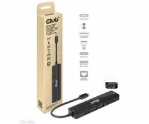 Club3D hub USB-C, 6-in-1 Hub s HDMI 8K30Hz, 2xUSB Type-A,...