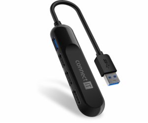 CONNECT IT USB-A hub USB 3.0, externí, ČERNÝ