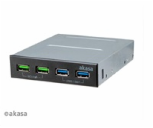 AKASA přední panel HUB 4 Port USB nabíjecí panel s dual Q...