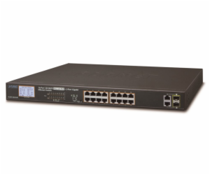 Planet FGSW-1822VHP PoE switch, 16x100,2x1000-TP/SFP, LCD...