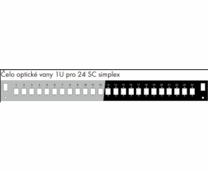 Čelo optické vany 1U pro 24 SC simplex BK