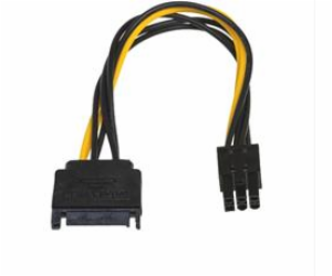 Akyga adapter SATA/PCI-Express 6-pin/15cm