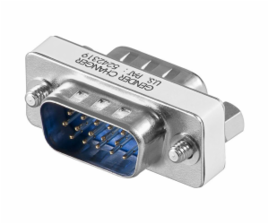 Akyga adaptér D-SUB (15-pin)-M /D-SUB (15-pin)-M/stríbrná