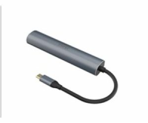 AKASA adaptér 5v1 USB Type-C na HDMI 4K@30Hz, RJ45 a USB-A