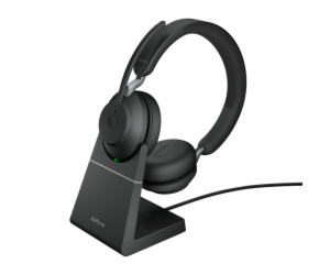 Jabra Evolve2 65/Stereo/USB-C/BT/Bezdrát/Stand/Černá