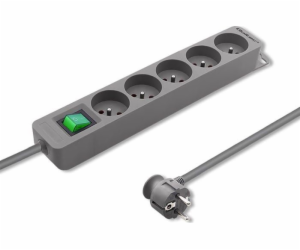 QOLTEC 50289 Power strip 5 sockets 1.8m Grey