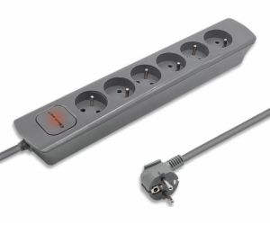 QOLTEC 50277 Power strip 6 sockets 1.8m Grey