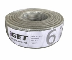 Instalační kabel iGET CAT6 UTP PVC Eca 100m/box, kabel dr...